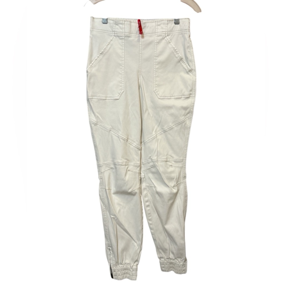 Spanx off white stretch cargo jogger pants women’s size medium
